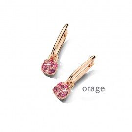 BC075 Oorhangers met gekleurde pavé verguld rosé cz