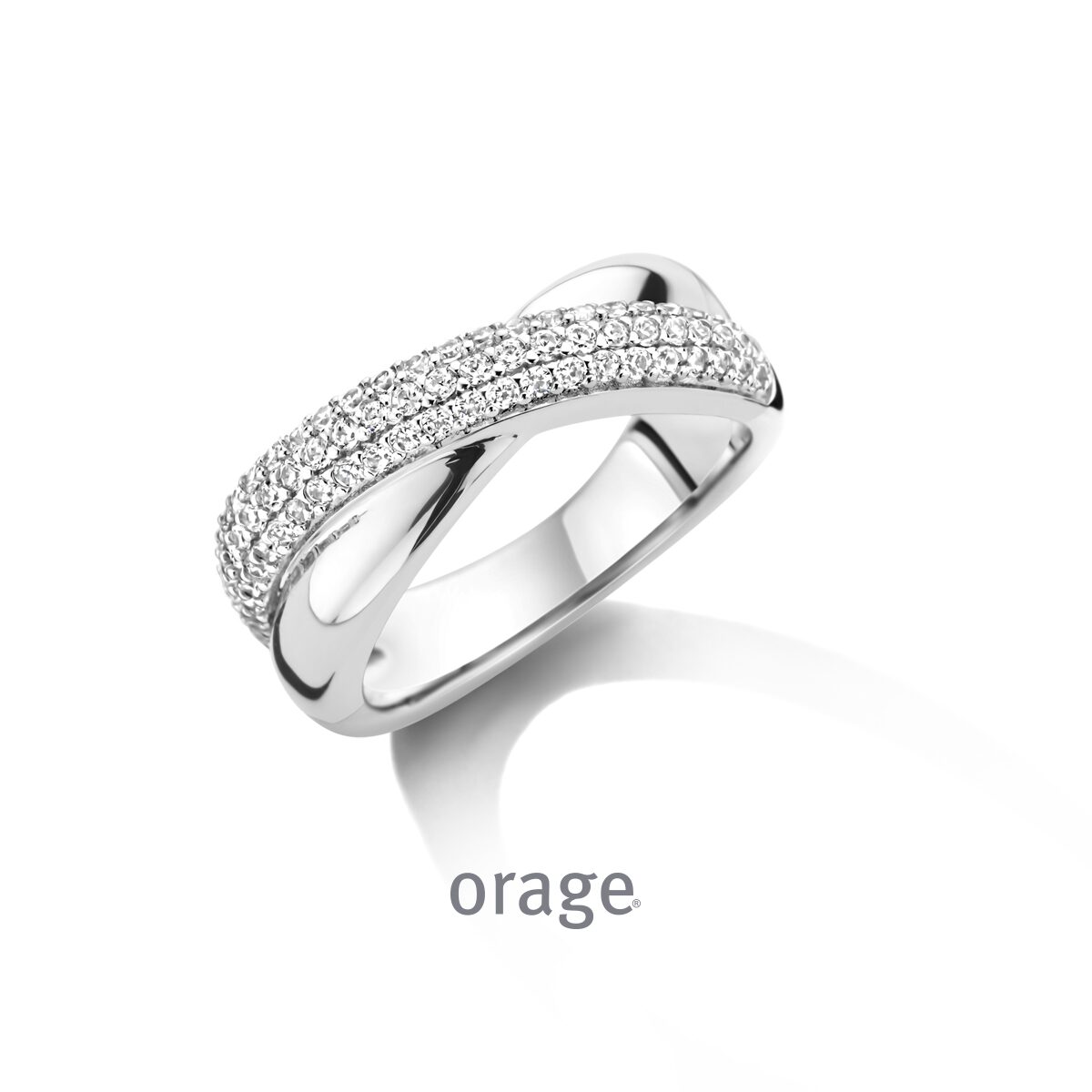 BC037 Ring met pavé 925 rh cz