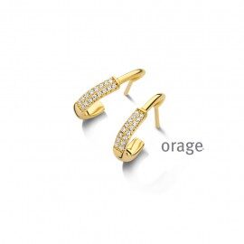 BC169 Oorstekers fijne creool met pavé verguld geel cz