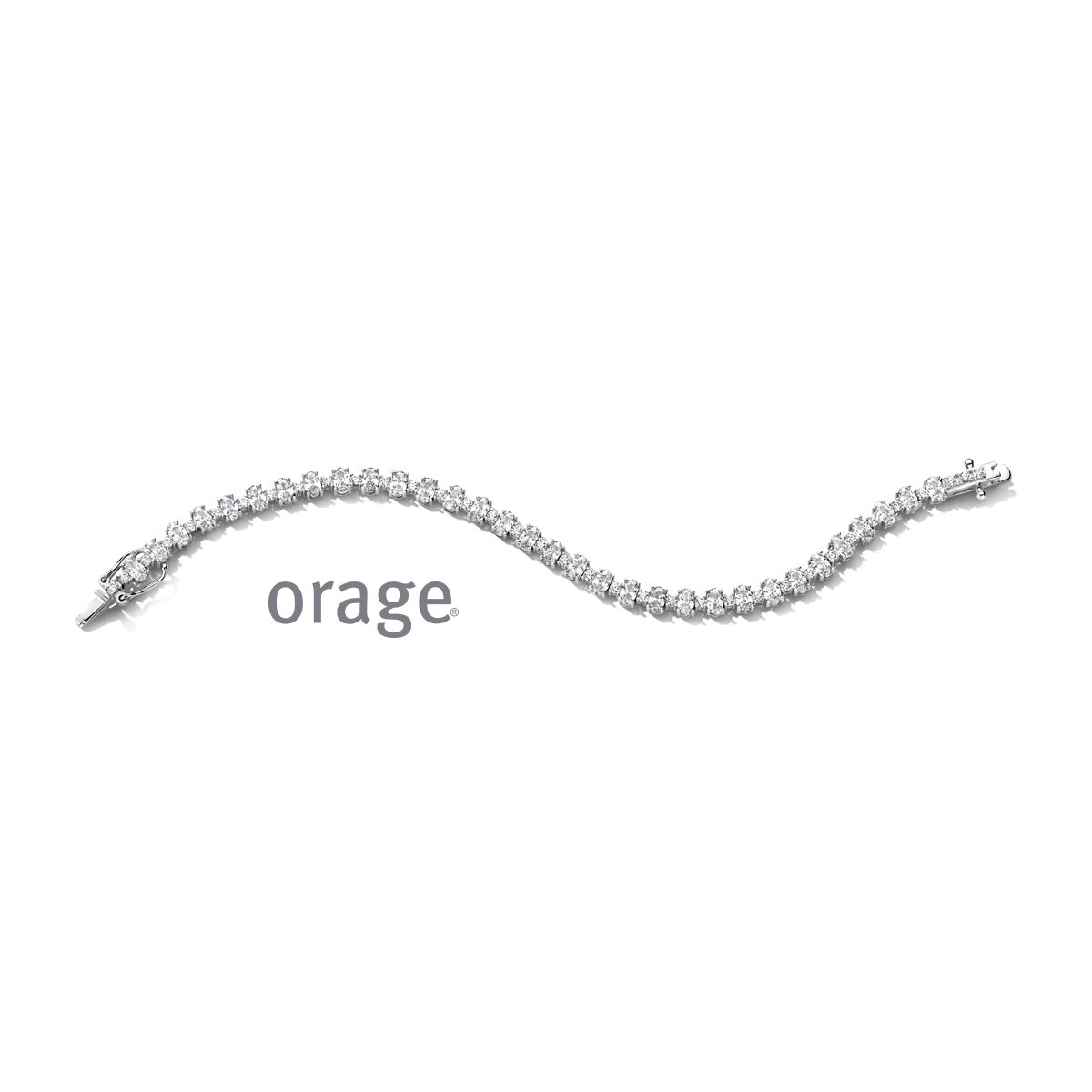 BC054/18 Armband rivière 925 rh oval-cut cz