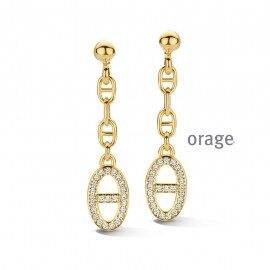 BC193 Oorhangers ovaal verguld gee
