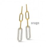 BC078 Oorhangers paperclip schakel verguld geel cz