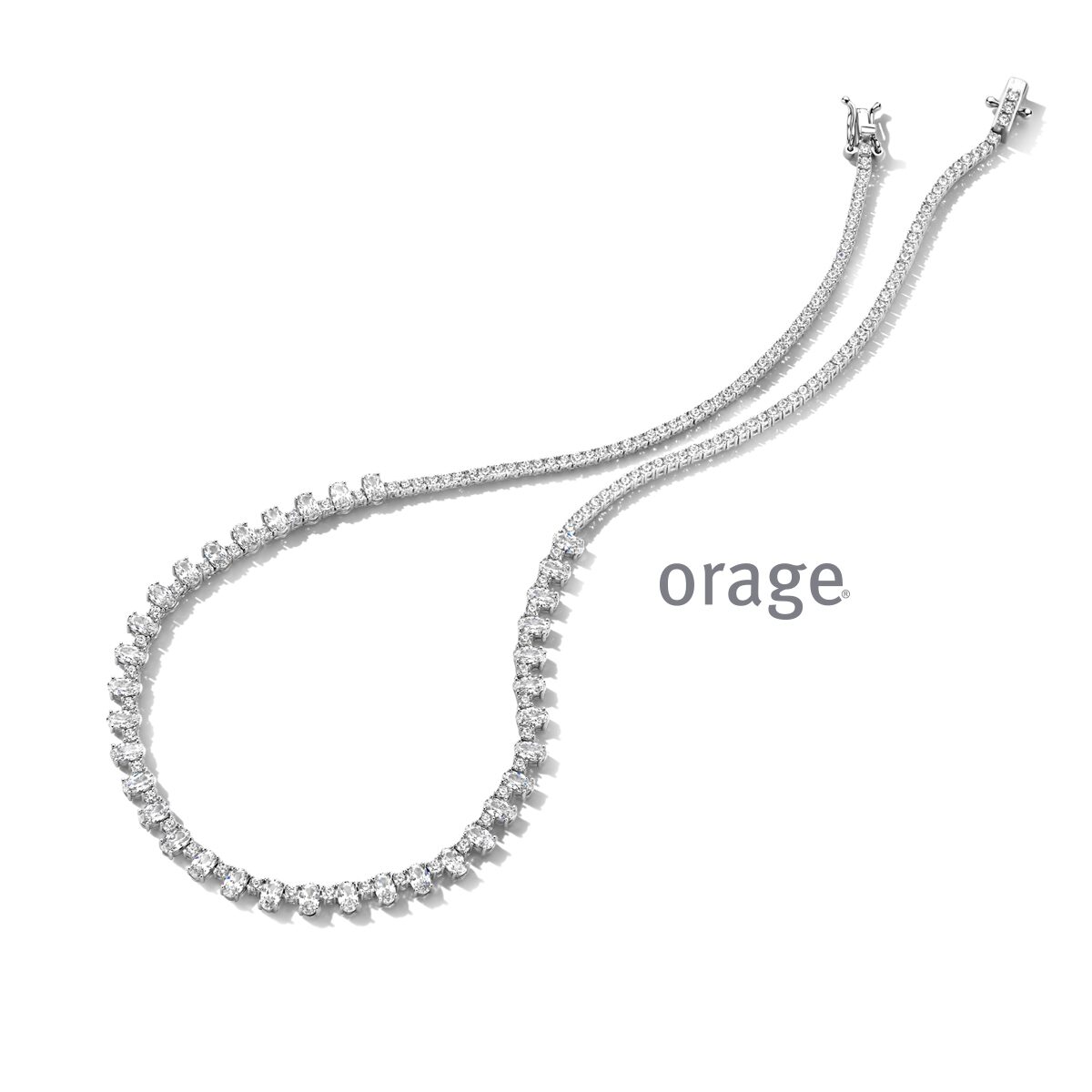 BC055/42 Ketting rivière 925 rh oval-cut cz