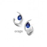 BC044 Oorringen 925 rh blauwe pear-cut cz