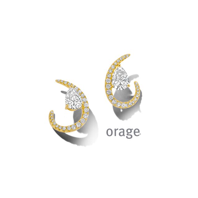 BC047 Oorstekers verguld geel pear-cut c