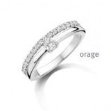 BC145 Ring solitaire dubbele band 925 rh cz