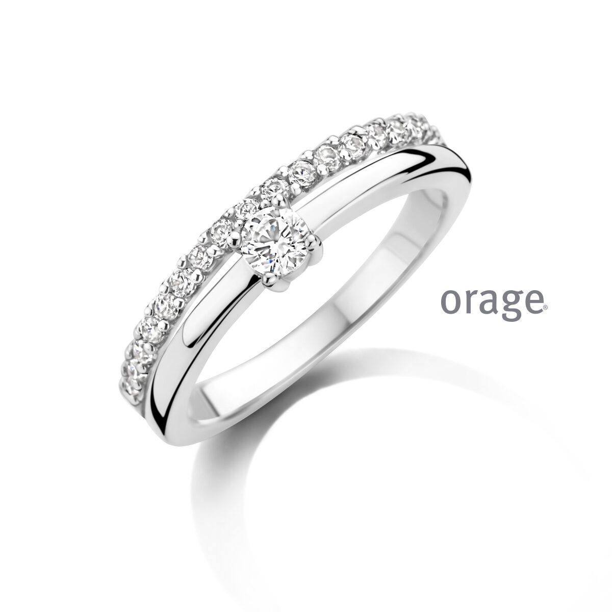 BC145 Ring solitaire dubbele band 925 rh cz