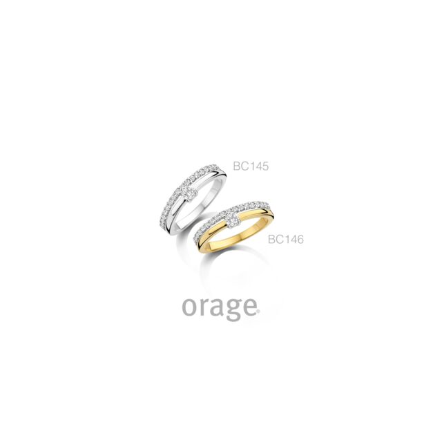 BC145 Ring solitaire dubbele band 925 rh cz