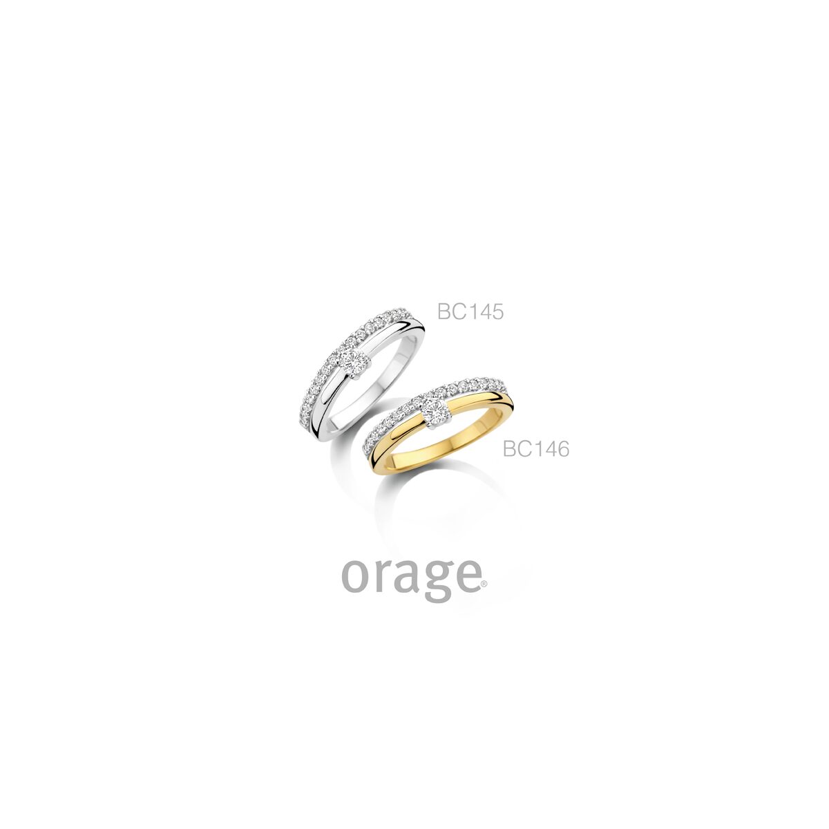BC145 Ring solitaire dubbele band 925 rh cz