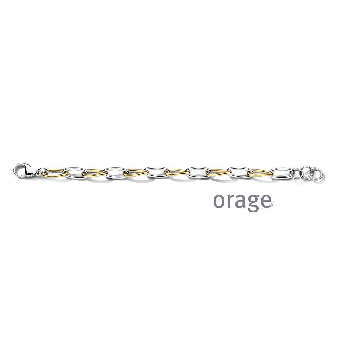 BC115 Schakelarmband staal bicolor geel