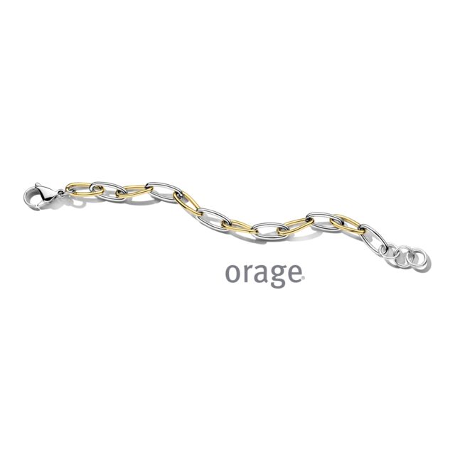 BC115 Schakelarmband staal bicolor geel