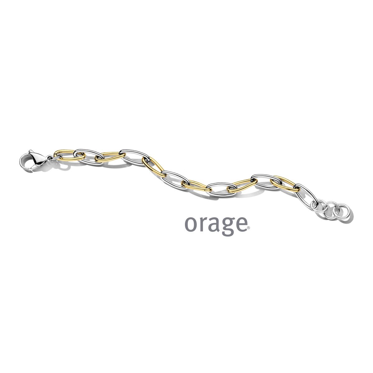 BC115 Schakelarmband staal bicolor geel