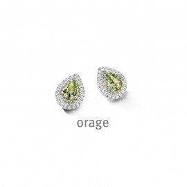 BC094 Oorstekers entourage 925 rh groene pear-cut cz