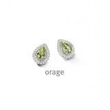 BC094 Oorstekers entourage 925 rh groene pear-cut cz