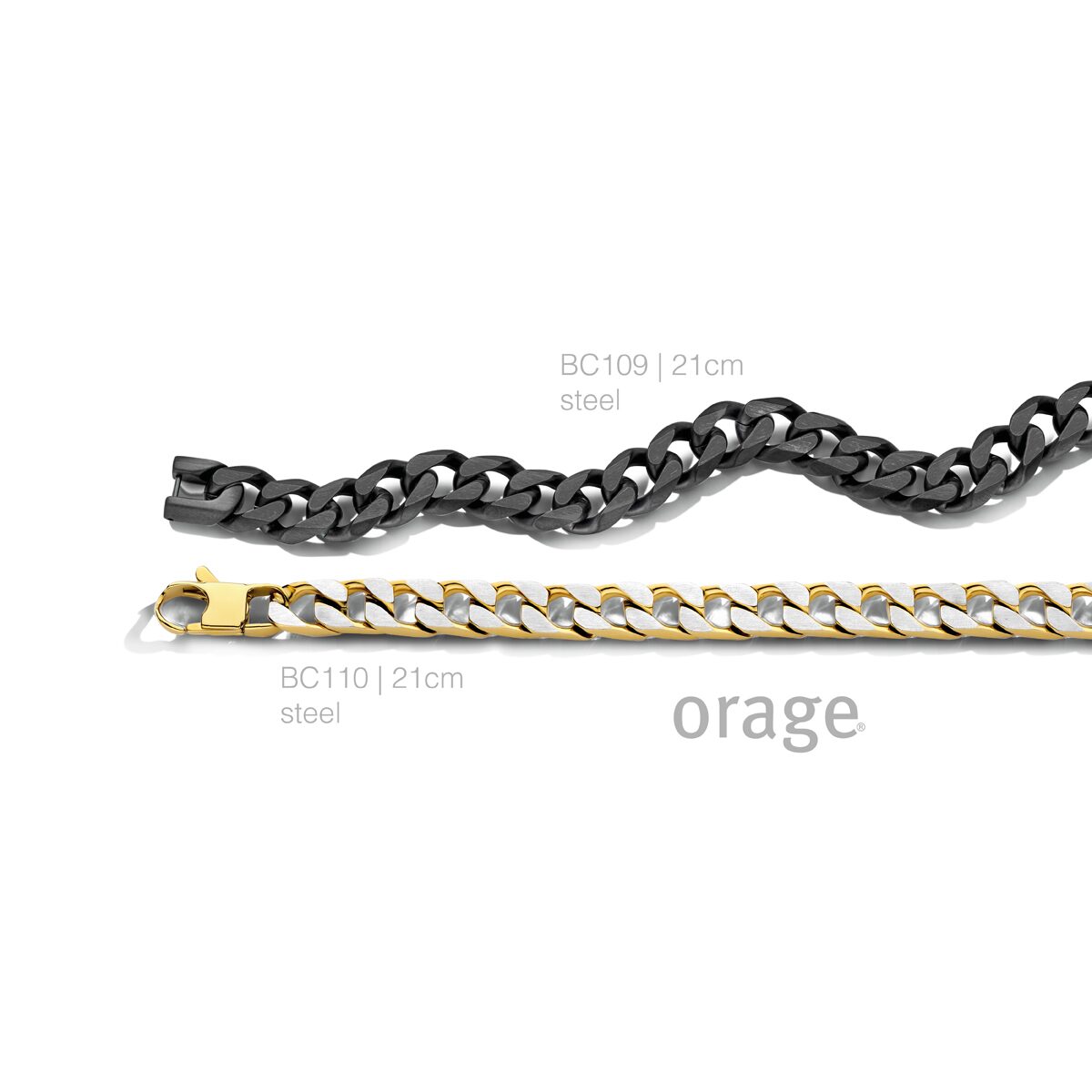 BC109 Armband heren staal zwart