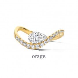 BC048 Ring verguld geel pear-cut cz