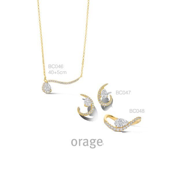 BC048 Ring verguld geel pear-cut cz