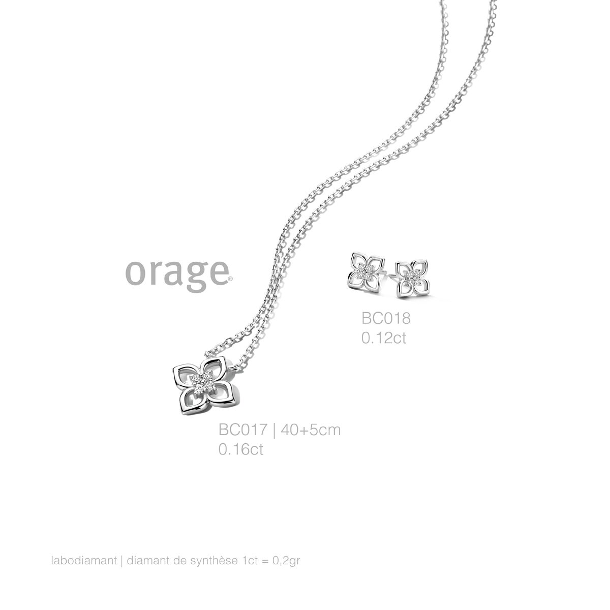 BC017 Ketting bloem 925 rh LGD 0.16c