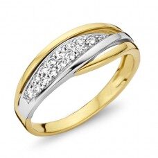 y0634 ring geel & wit goud 18ct zirconium
