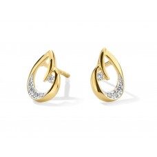 Y1812 oorringgen bicolor 18ct goud briljant
