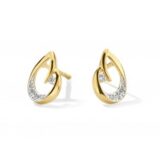 Y1812 oorringgen bicolor 18ct goud briljant