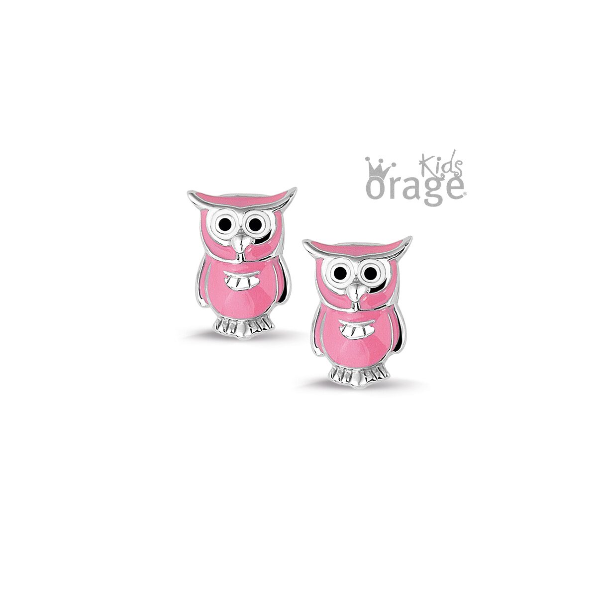 Orage Kids oorring uil roze