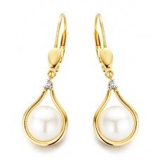 GO2493GB pareloorring geelgoud 18ct briljant 0.03ct