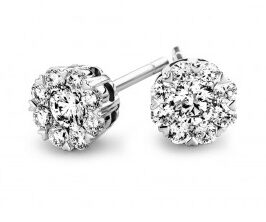 Y0116 You and Me Witgouden oorringen met briljanten 0.480ct  diam 5.7mm