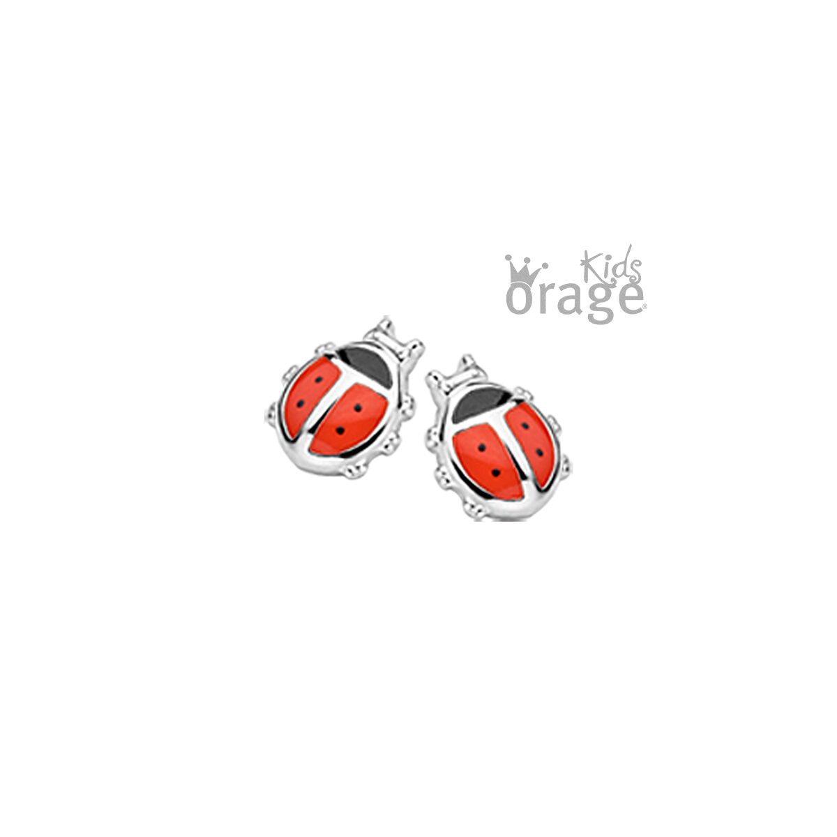 K2637 Orage kids oorring lieveheersbeestje rood