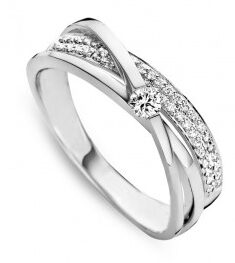 You and Me Witgouden ring met briljanten