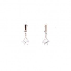 B794987W  witgouden oorslingers 18ct zirconium 