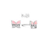 Orage Kids oorring roze vlinder zilver K2555