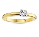 You and Me verlovingsring Wit & geel goud met Briljant 0.120ct