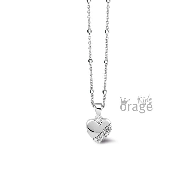 Orage kids ketting hart zilver K2586