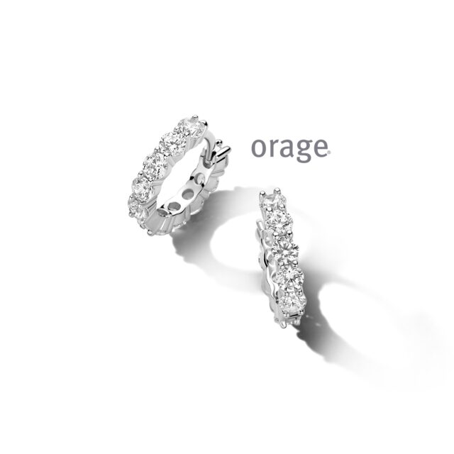 at 308 Orage oorring  zilver creool met zirconium