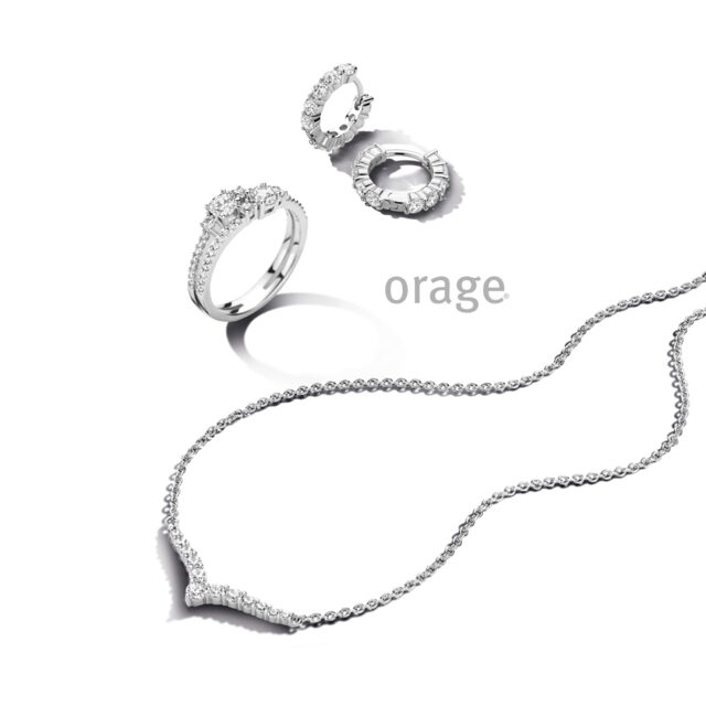 at 308 Orage oorring  zilver creool met zirconium