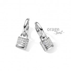 T517 Oorringen slotje 925 rh cz