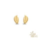Lisa Mona 14K Geel Goud Oorringen Blaadje 7x3MM