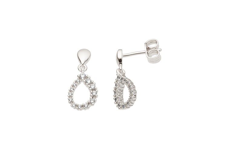 Go3247WB You and Me oorringen witgoud  18ct Briljant