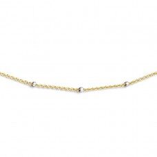 You and Me Y0414 halsketting wit & geelgoud 42cm