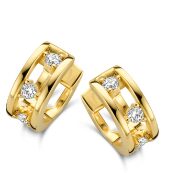 Naiomy oorringen zilver verguld geel met zirconium 