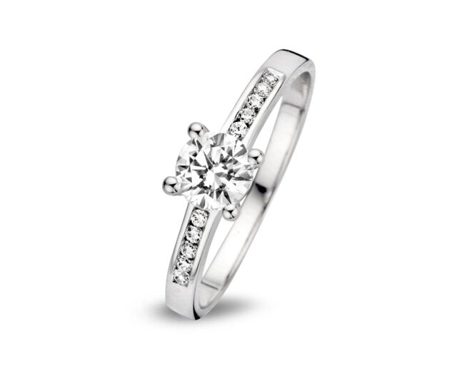 You and  Me verlovingsring zirconium witgoud