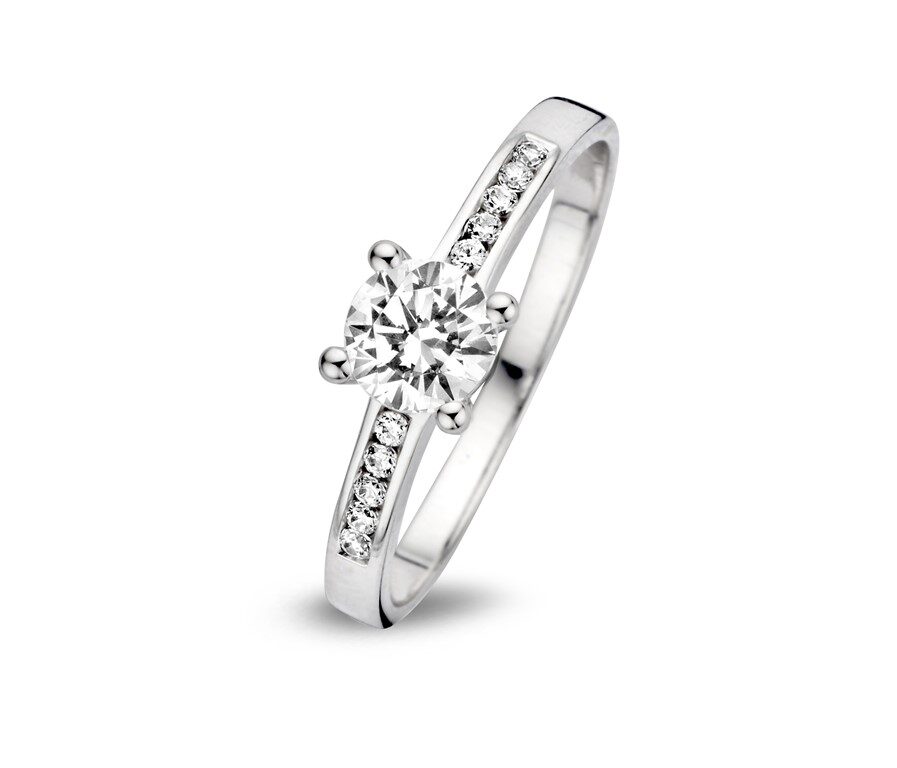 You and  Me verlovingsring zirconium witgoud