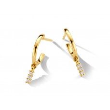 Y1800 oorringen 18ct geelgoud briljant 0.050ct 