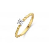 E508  ring wit en geelgoud 18ct briljatn 0.200ct 