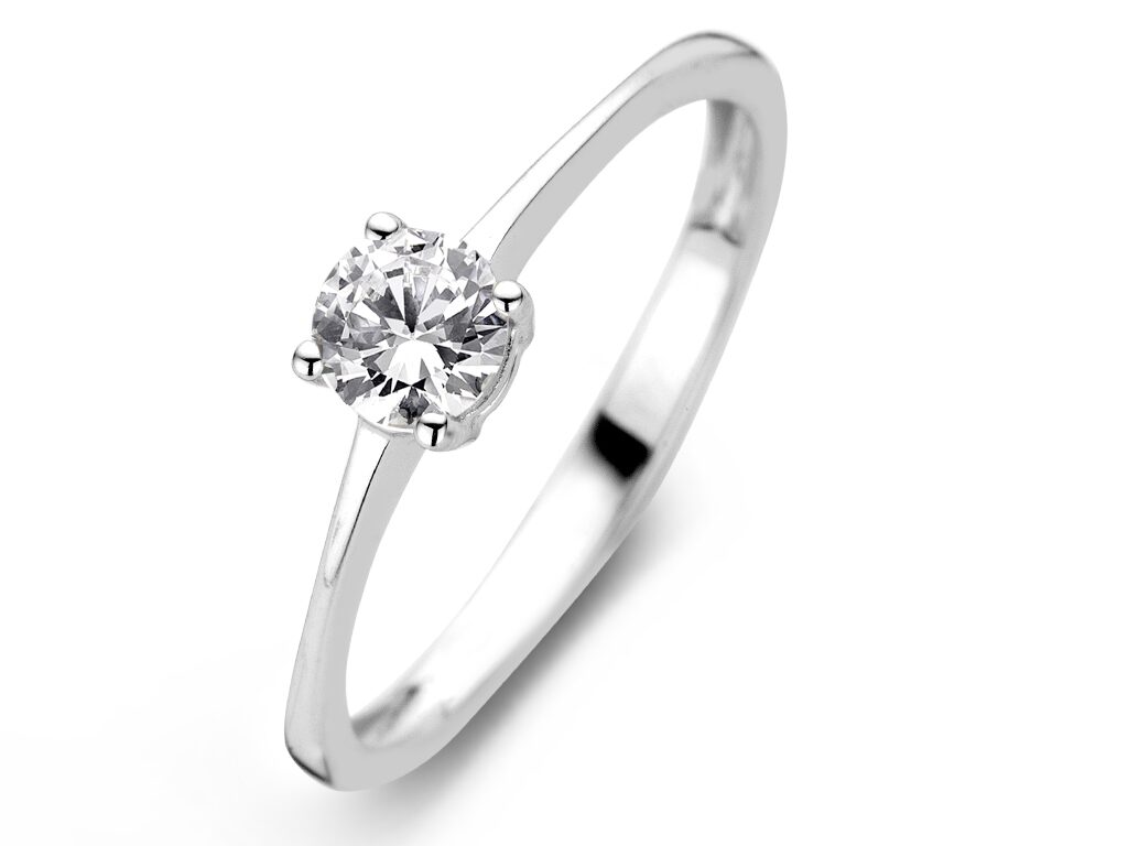You and Me Witgouden ring met zirconuim 