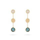 Italo Bottene oorringen 18 ct geelgoud  met Topaas & witte jade