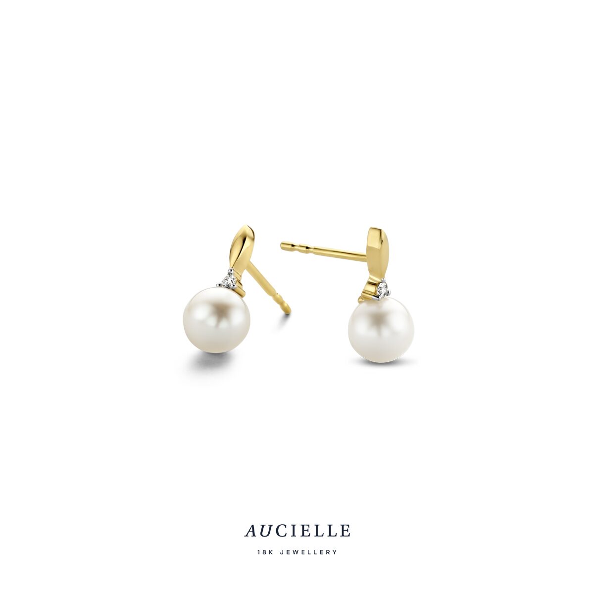 Aucielle pareloorringen 18ct briljant 0.04ct