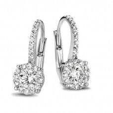 Y1632 witgouden oorringen18ct  met zirconium 