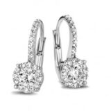 Y1632 witgouden oorringen18ct  met zirconium